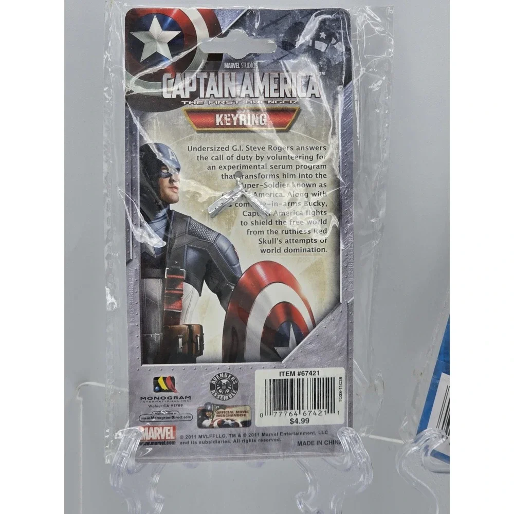 2 Lot Marvel Captain America Shield Pewter Key Ring NEW SEALED &‎ Lanyard!